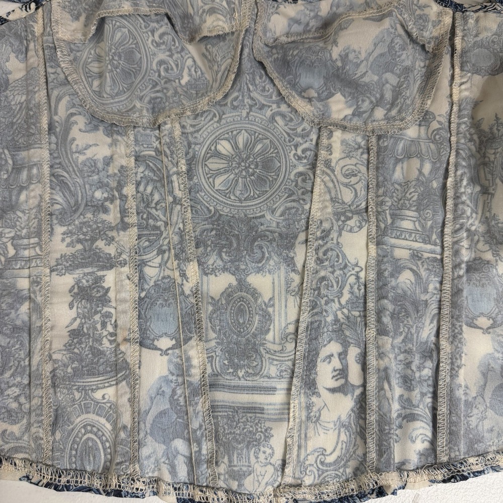 Pretty Little Thing Corset Cami Top Size 8 Roman Grecian Blue Romantic Dainty - Picture 8 of 11